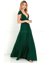 Tricks Of The Trade Forest Green Maxi Dress (Convertible Dress)